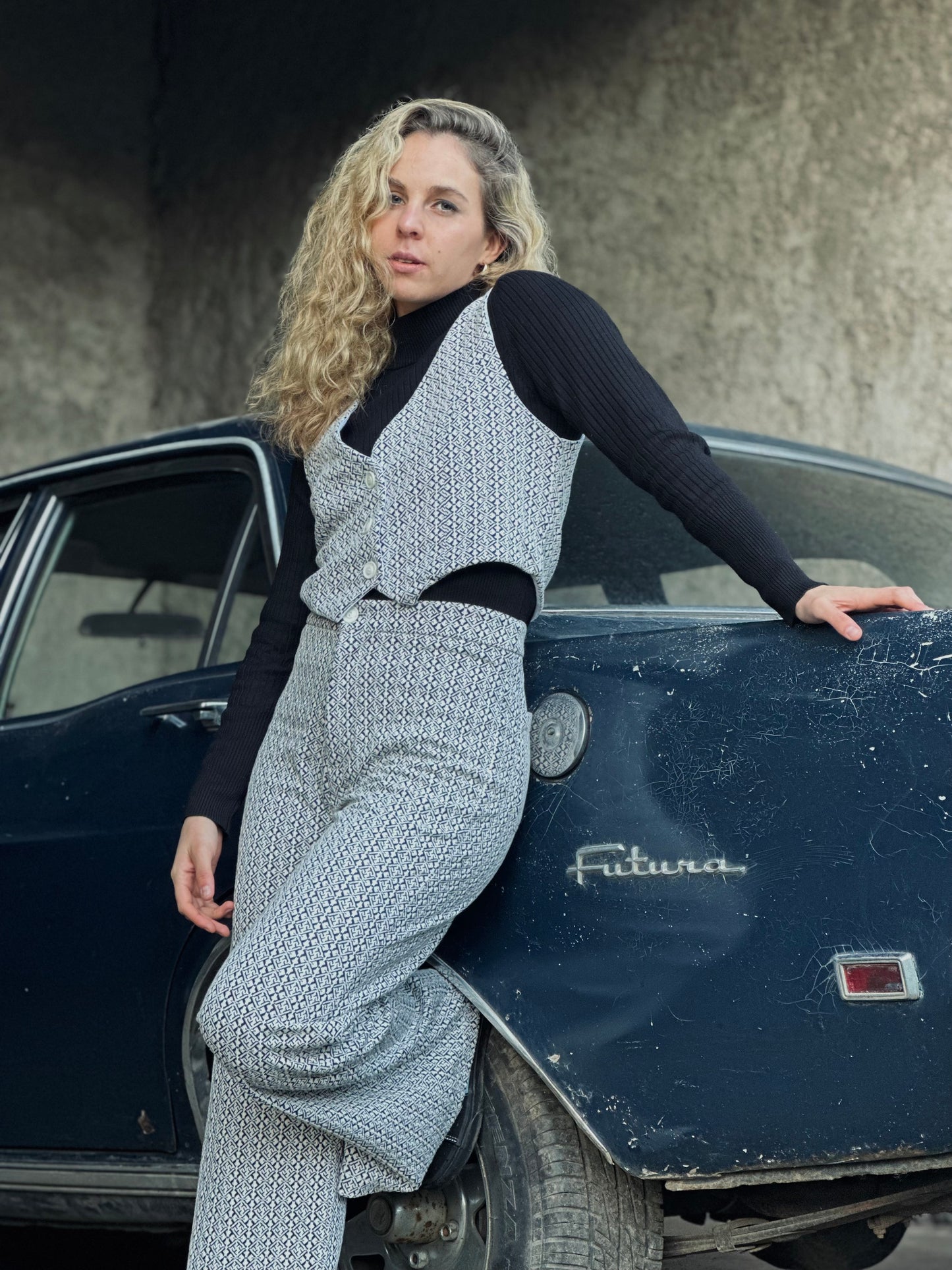 Pantalón recto azul