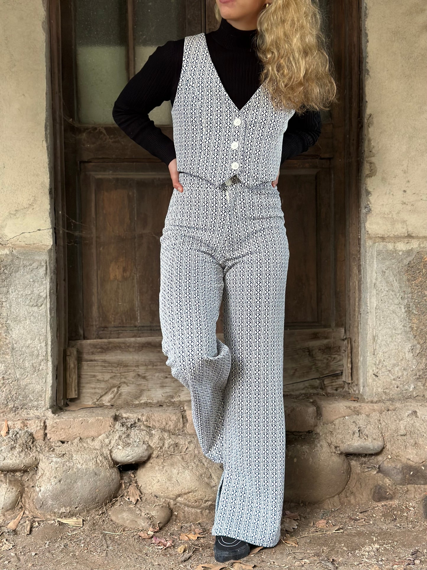 Pantalón recto azul